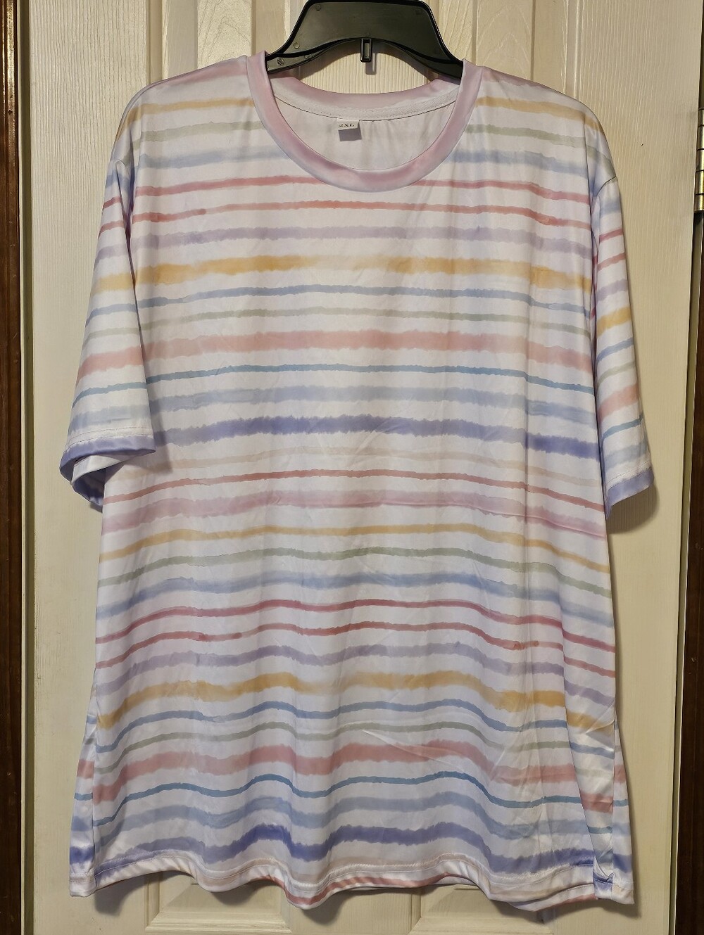 Temu Women's Striped Pastel Shirt - 2XL